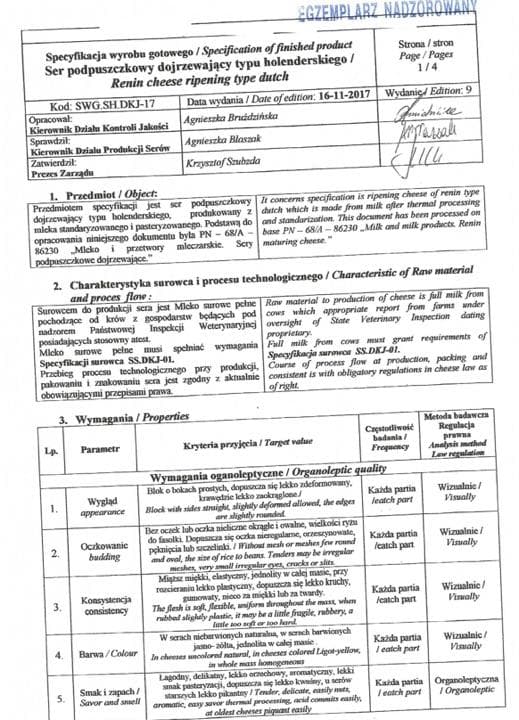 polish gouda technical analysis documents